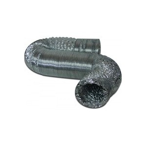 Tubo aluminio flexible 102 - 5 m - con abrazaderas Fresh  
